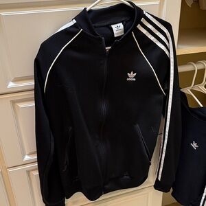 Adidas Black Jacket with White Accents